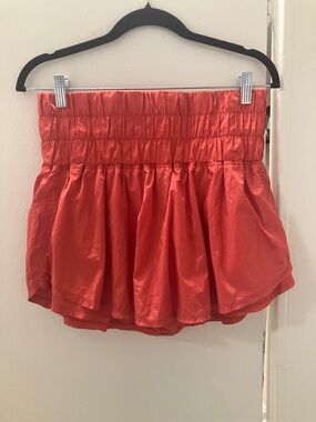 Free People FP Movement The Way Home Orange Wide Band Athletic Shorts Sz M